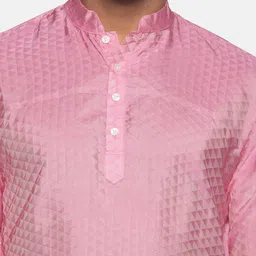 Sethukrishna Men Pink Kurta with Dhoti Pants image 4