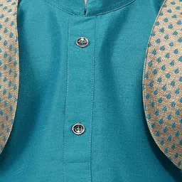 Jeetethnics Boys Turquoise Blue Ethnic Motifs Kurta with Dhoti Pants image 2