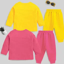 KUCHIPOO Girls Pack Of 2 Typography Printed Night Suit image 2