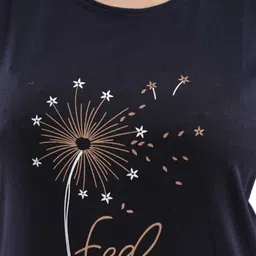 DZZO Typography Printed T-Shirt With Pyjama Night suit image 2