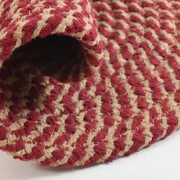 HOMADORN 2 Pieces Brown & Maroon Self Design Pure Cotton Round Table Placemats image 4