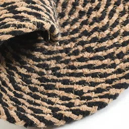 HOMADORN Brown & Black 2 Pieces Cotton Round Reversible Table Placemats image 4