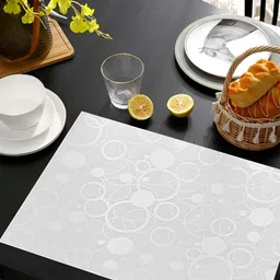 REVEXO White 6 Pieces Printed Anti-Slip Table Placemats image 3