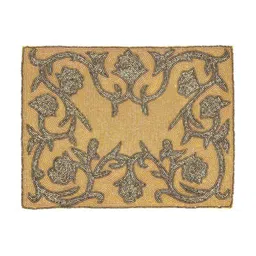 PURINA'S Brown & Copper Toned Floral Embellished Rectangle Table Placemats image 3