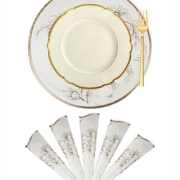 Kuber Industries Cream & Beige 6 Pieces Printed Leather Table Placemats image 4