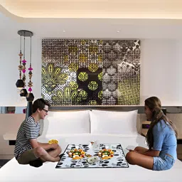 Stylista Grey & Black Floral Reversible Bed Server Mat Table Placemats image 2