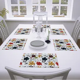 AEROHAVEN Set of 6 White Floral Printed Table Placemats image 3