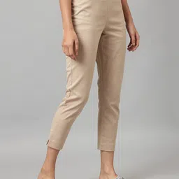 W Women Slim Fit Mid-Rise Cigarette Trousers image 5