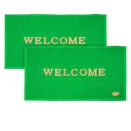 Kuber Industries Set Of 2 Green Welcome Printed Rubber Doormats image 3