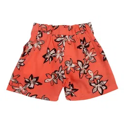 Tiny Girl Girls Peach-Coloured Floral Printed Shorts image 2