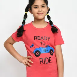 BAESD Girls Pack Of 5 Graphic Printed Cotton T-shirts image 2