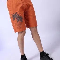 The Indian Garage Co Men Mid Rise Graphic Printed Cotton Shorts image 4