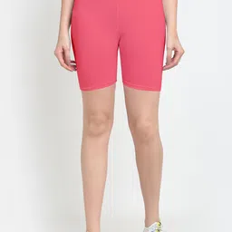 GRACIT Women Pack Of 2 Beige Super Combed Lycra Cycling Sports Shorts image 2