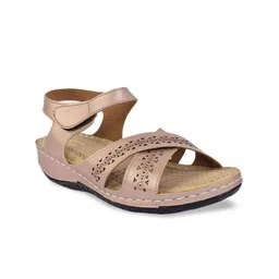 XE Looks Women Copper-Toned Laser Cuts Flats-picture-16