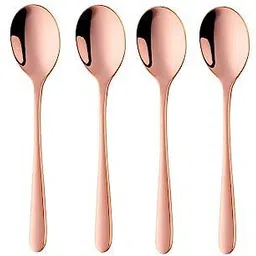 jdssales Rose Gold Titanium Plating, Rose Gold Dinner Spoon Disposable Stainless Steel Table Spoon Set image 1