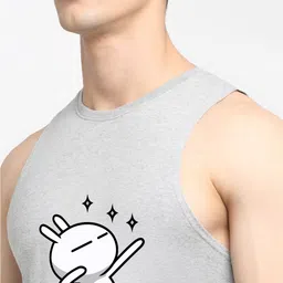 Friskers Men Grey Printed Pure Cotton Innerwear Vests image 3