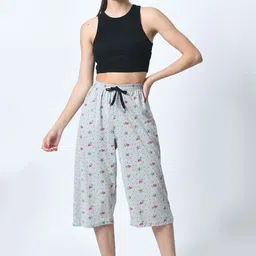 indiweaves Women Cotton Capris Women Reversible Grey Capri image 3