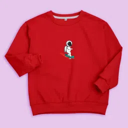NUSYL Kids Graphic Printed Fleece Oversized Sweatshirt image 2