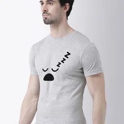 Friskers Men Grey Printed Half Sleeve T-shirt image 4