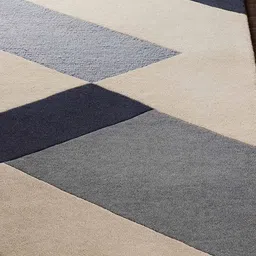 Safiya Carpet Grey Geometric Hand-Tufted Woollen Carpets image 2