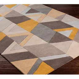 Safiya Carpet Yellow Abstract Hand-Tufted Woollen Carpets image 4