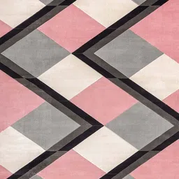 Safiya Carpet Pink & White Geometric Printed Hand-Tufted Woollen Carpet image 3