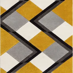 Safiya Carpet Grey & Black Geometric Woollen Carpets image 2