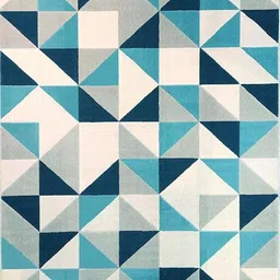 Safiya Carpet Blue Geometric Hand-Tufted Woollen Carpets image 5