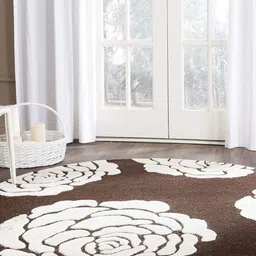 Safiya Carpet Brown Floral Hand-Tufted Woollen Carpets image 4