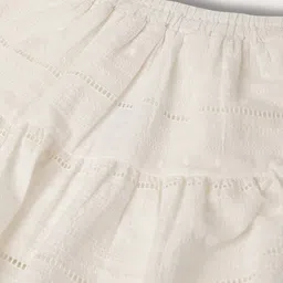 Blue Giraffe Girls Self Design Pure Cotton Tiered Skirt image 4