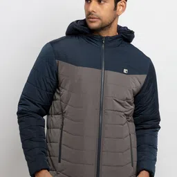 Status Quo Men Grey Colourblocked Padded Jacket image 2