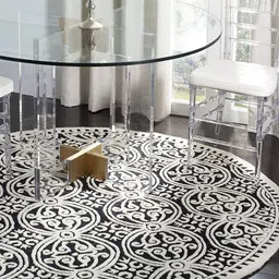 Safiya Carpet Black & White Ethnic Motifs Woollen Carpets image 4