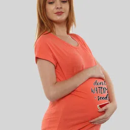 SillyBoom Typography Printed Dolman sleeves Cotton Maternity T-Shirt image 3