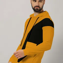 AUSK Colourblocked Hooded Long Sleeves Pockets Regular T-shirt image 3