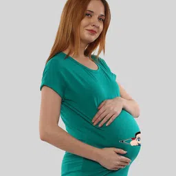 SillyBoom Graphic Printed Longline Cotton Maternity T-shirt image 5