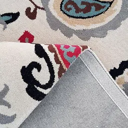 Safiya Carpet Beige & Cream Ethnic Motifs Woollen Traditional Carpet image 4