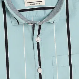 Octave Boys Teal Striped Casual Shirt image 2