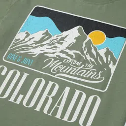 Gini and Jony Boys Olive Green Raw Edge T-shirt image 3