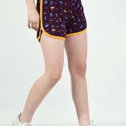 BAESD Women Pack of 4 Printed High-Rise Regular Fit Regular Cotton Shorts image 2