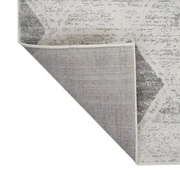 Sapana Carpet-Mats Silver Toned & Grey Geometric Printed Anti-Skid Woollen Carpet image 3