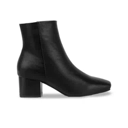 London Rag Women Davia Textured Block-Heeled Leather Mid-Top Regular Boots image 4