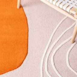 Safiya Carpet Orange & Pink Abstract Hand-Tufted Woollen Carpet image 2