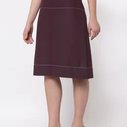 OFFICE & YOU A-Line Knee-Length Contrast Top Stitch Skirts image 3