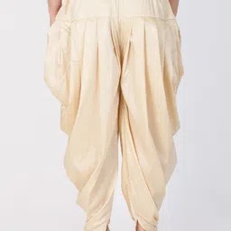 VASTRAMAY Men Gold-Colored Solid Dhoti Pants image 3