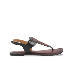 Metro Braided Leather T-Strap Flats With Buckle Closure image 3