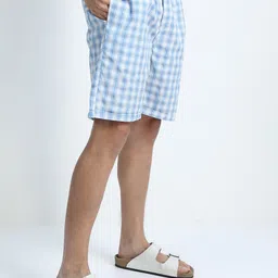 HIGHLANDER Men Pack of 2 Blue Checked Boxer Shorts image 5