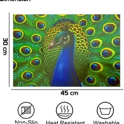 REVEXO  Blue & Green 6Pcs Ethnic Motifs Anti-Slip Rectangle Shaped Table Placemats image 2