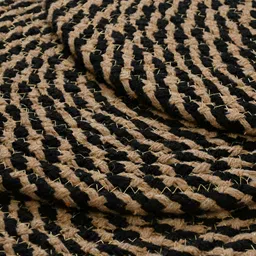 HOMADORN 6 Pieces Brown & Black Self Design Pure Cotton Round Table Placemats image 5