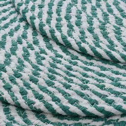 HOMADORN Teal Blue & White 2 Pieces Cotton Round Reversible Table Placemats image 5