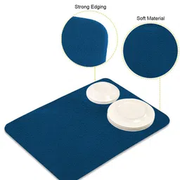 Kuber Industries Blue & Brown 2 Pieces Kitchen Self Dry Dish Microfiber Table Placemats image 3